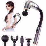 Norino 4 Farklı Başlıklı Uzun Saplı Derin Doku Masaj Tabancası, Boyun, Omuz ve Sırt Için Ergonomik Saplı Çoklu Masaj Modlu Taşınabilir Masaj Aleti
