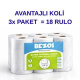 Norino Bezos Professional Fotoselli Havlu 18 Rulo – 2 Katlı %100 Selüloz 21 Cm Endüstriyel Kağıt Havlu 3X6 Rulo