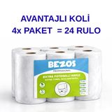 Norino Bezos Professional Fotoselli Havlu 24 Rulo – 2 Katlı %100 Selüloz 21 Cm Endüstriyel Kağıt Havlu 4X6 Rulo