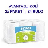 Norino Bezos Profesyonel İçten Çekmeli Tuvalet Kağıdı 24 Rulo | Mini Cimri | 2 Katlı %100 Selüloz 2X12rulo