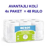 Norino Bezos Profesyonel İçten Çekmeli Tuvalet Kağıdı 48 Rulo | Mini Cimri | 2 Katlı %100 Selüloz 4X12rulo