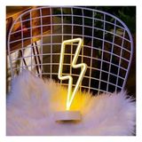 Norino Buffer® Dekoratif Şimşek Şeklinde Pilli Neon LED Lamba Süs Masa Lambası