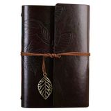 Norino Büyük Yaprak Desenli Deri Defter