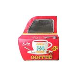 Norino Dekoratif Coffee Temalı Kırmızı Araba Kapısı Ayna Hediyelik