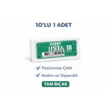 Norino Derby Usta Çift Taraflı Jilet Tam Bıçak Berber Jileti 10Lu 1 Paket