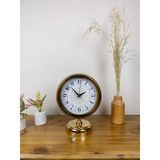 Norino Gold Metal Çini Desen Masa Saati 25×20 Cm