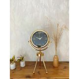 Norino Gold Metal Mini Tripod Siyah İnci Masa Saati 45×26 Cm – Şık Ve Modern Dekoratif Tasarım