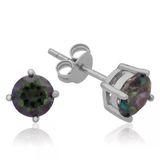 Norino Gümüş 6 Mm Mistik Topaz Çivili Küpe
