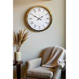 Norino İhtişamlı Gold 52 Cm Metal Roma Rakamlı Lüks Duvar Saati