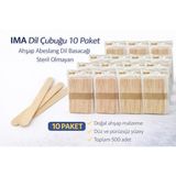 Norino İma Dil Çubuğu 50 Adet Ahşap Abeslang Steril Olmayan Tahta Dil Basacağı 10 Paket
