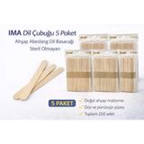 Norino İma Dil Çubuğu 50 Adet Ahşap Abeslang Steril Olmayan Tahta Dil Basacağı 5 Paket
