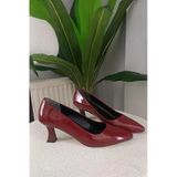 Norino Kadın Sity Bordo Rugan 6 Cm İnce Topuklu Stiletto