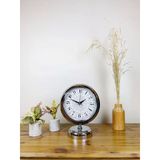 Norino Krom Metal Çini Desen Masa Saati 25×20 Cm