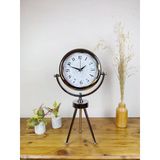 Norino Krom Metal Mini Tripod Çini Desen Masa Saati 45×26 Cm