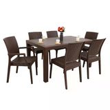 Norino Mandella Elit 90X150 Rattan 2 Elit Koltuk 4 Elit Sandalye Masa Takımı Kahverengi