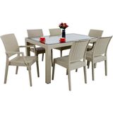 Norino Mandella Elit Rattan 90X150 2 Elit Koltuk 4 Elit Sandalye Camlı Masa Takımı Çölbeji - BELİRTİLMEMİŞ