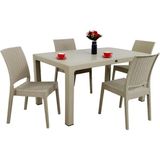 Norino Mandella Elit Rattan 90X150 4 Kişilik Elit Sandalye Masa Takımı Çölbeji - BELİRTİLMEMİŞ