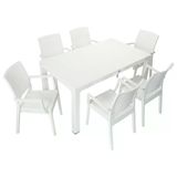 Norino Mandella Elit Rattan 90X150 Elit Koltuk Masa Takımı Beyaz