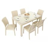 Norino Mandella Elit Rattan 90X150 Elit Sandalye Camlı Masa Takımı Çölbeji