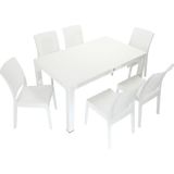 Norino Mandella Elit Rattan 90X150 Elit Sandalye Masa Takımı Beyaz - BELİRTİLMEMİŞ