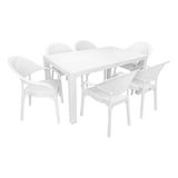 Norino Mandella Elit Rattan 90X150 Eylül Koltuk Masa Takımı Beyaz