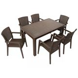 Norino Mandella Elit Rattan 90X150 Zeus Koltuk Masa Takımı Kahverengi