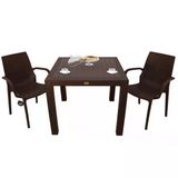 Norino Mandella Elit Rattan 90X90 2 Kişilik Nirvana Koltuk Masa Takımı Kahverengi