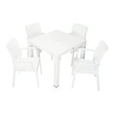 Norino Mandella Elit Rattan 90X90 Elit Koltuk Masa Takımı Beyaz