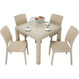 Norino Mandella Elit Rattan 90X90 Elit Sandalye Camlı Masa Takımı Çölbeji - BELİRTİLMEMİŞ