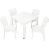 Norino Mandella Elit Rattan 90X90 Elit Sandalye Masa Takımı Beyaz - BELİRTİLMEMİŞ