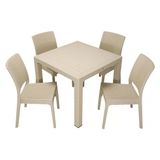Norino Mandella Elit Rattan 90X90 Elit Sandalye Masa Takımı Çölbeji