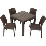 Norino Mandella Elit Rattan 90X90 Elit Sandalye Masa Takımı Kahverengi - BELİRTİLMEMİŞ