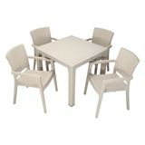 Norino Mandella Elit Rattan 90X90 Zeus Koltuk Masa Takımı Çölbeji
