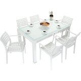 Norino Mandella Wood 90X150 Cafe Koltuk Camlı Masa Takımı Beyaz - BELİRTİLMEMİŞ