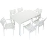Norino Mandella Wood 90X150 Cafe Koltuk Masa Takımı Beyaz - BELİRTİLMEMİŞ