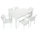 Norino Mandella Wood 90X150 Cafe Koltuk Masa Takımı Beyaz