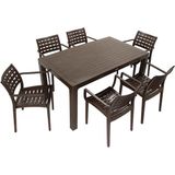 Norino Mandella Wood 90X150 Cafe Koltuk Masa Takımı Kahverengi - BELİRTİLMEMİŞ