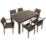Norino Mandella Wood 90X150 Cafe Koltuk Masa Takımı Kahverengi