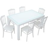 Norino Mandella Wood 90X150 Silver Napolyon Sandalye Camlı Masa Takımı - BELİRTİLMEMİŞ