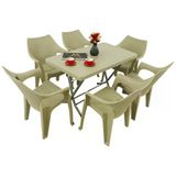 Norino Mandella Zeugma 70X120 Katlanır Ayak 6 Kişilik Polo Koltuk Masa Takımı Çölbeji