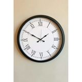 Norino Modern 52 Cm Black & White Roma Rakamlı Metal Duvar Saati