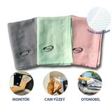 Norino Norino® İz Bırakmayan Mikrofiber Temizlik Bezi 3'Lü Set Cam Ve Ayna Silme Toz Alma Temizlik Bezi