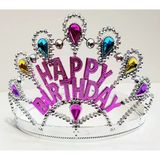 Norino Parti Aksesuar Gümüş Renk Happy Birthday Yazılı Doğum Günü Tacı 60 Cm