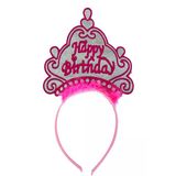 Norino Parti Happy Birthday Neon Pembe Renk Doğum Günü Tacı 24X15 Cm