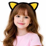 Norino Peluş Kedi Kulak Taç Sarı Siyah