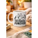 Norino Pet Friends Forever Porselen Kupa Model 69 – Kedi & Köpek Figürlü Sevimli Tasarım, Hayvan Severlere Özel Kahve Ve Çay Kupası