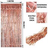 Norino Rose Gold Püsküllü Kapı Perdesi - Parti, Bekarlığa Veda, Doğum Günü 1X2 M
