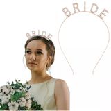 Norino Rose Gold Renk Bekarlığa Veda Kristal Taş Bride Tacı İthal 16X10 Cm