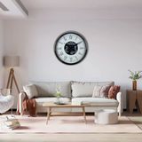 Norino Silver Empire 60 Cm Çarklı Krom Duvar Saati
