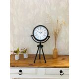 Norino Siyah Metal Mini Tripod Modern Masa Saati 45×26 Cm
